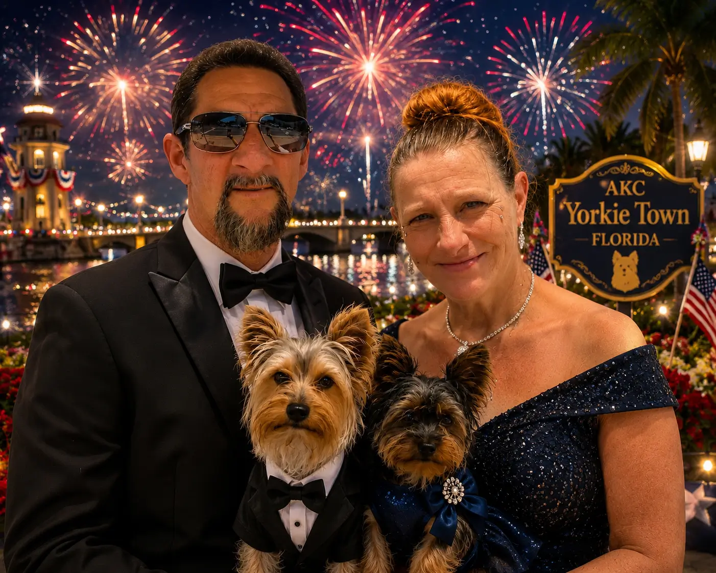 AKC Yorkie Town Florida owners with their Yorkies